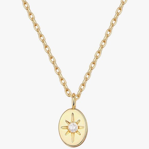 Jewelry - NEW 14K Gold Plated Gold Pendant Necklace with Star Design